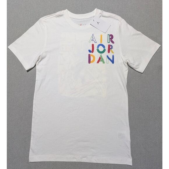 Nike Jordan Mens T-Shirt Small White Multicolor Air Jordan Graphic Tee NWT - Picture 1 of 10